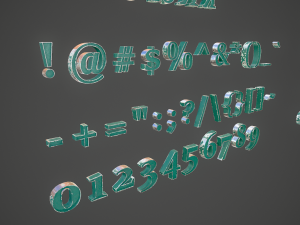russian and ukrainian letters - steel green Modèle 3D