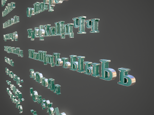 russian and ukrainian letters - steel green Modèle 3D