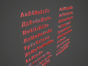 russian and ukrainian letters - steel red 3D Model