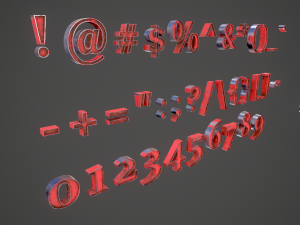 russian and ukrainian letters - steel red Modèle 3D