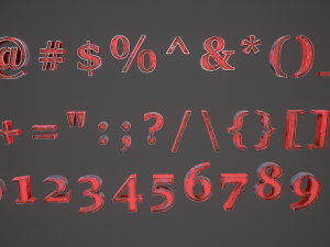 russian and ukrainian letters - steel red Modèle 3D