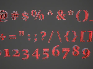 russian and ukrainian letters - steel red 3D Model