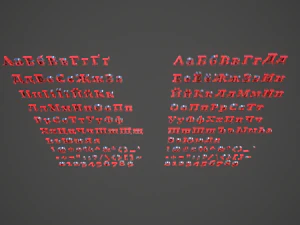 russian and ukrainian letters - steel red 3D Model