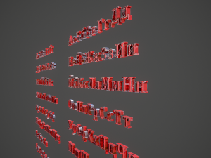russian and ukrainian letters - steel red Modèle 3D