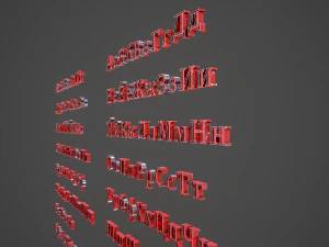 russian and ukrainian letters - steel red 3D Model