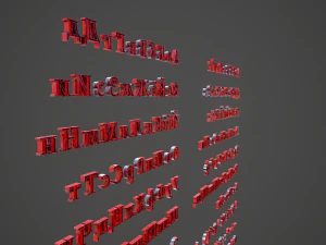 russian and ukrainian letters - steel red 3D Model