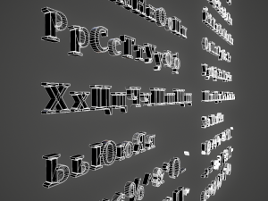 russian and ukrainian letters - steel red Modèle 3D