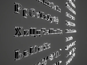 russian and ukrainian letters - steel red 3D Model