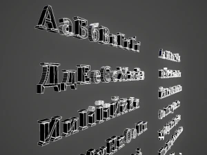 russian and ukrainian letters - steel red 3D Model