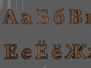 russian and ukrainian letters - woods 3D Model