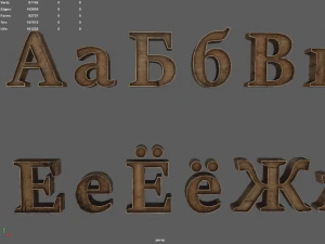 russian and ukrainian letters - woods 3D Model