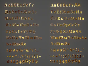 russian and ukrainian letters - yellow metal 3D Model