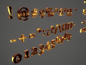 russian and ukrainian letters - yellow metal 3D 모델
