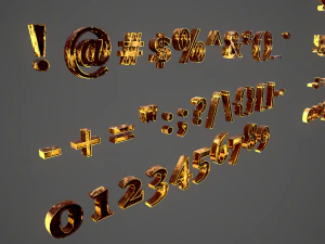 russian and ukrainian letters - yellow metal 3D Model