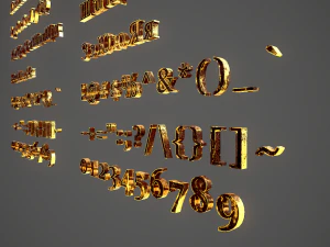 russian and ukrainian letters - yellow metal 3D Model