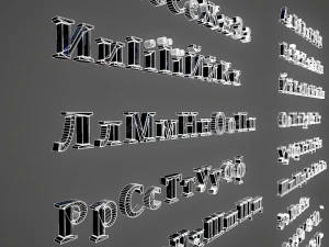 russian and ukrainian letters - yellow metal 3D Model