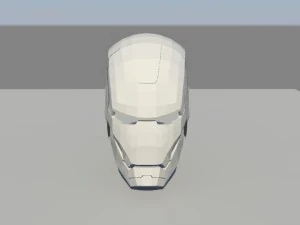 lowpoly iron man helmet 3D Model