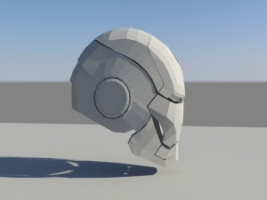 lowpoly iron man helmet Model 3D