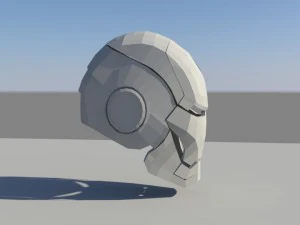 lowpoly iron man helmet 3D Model