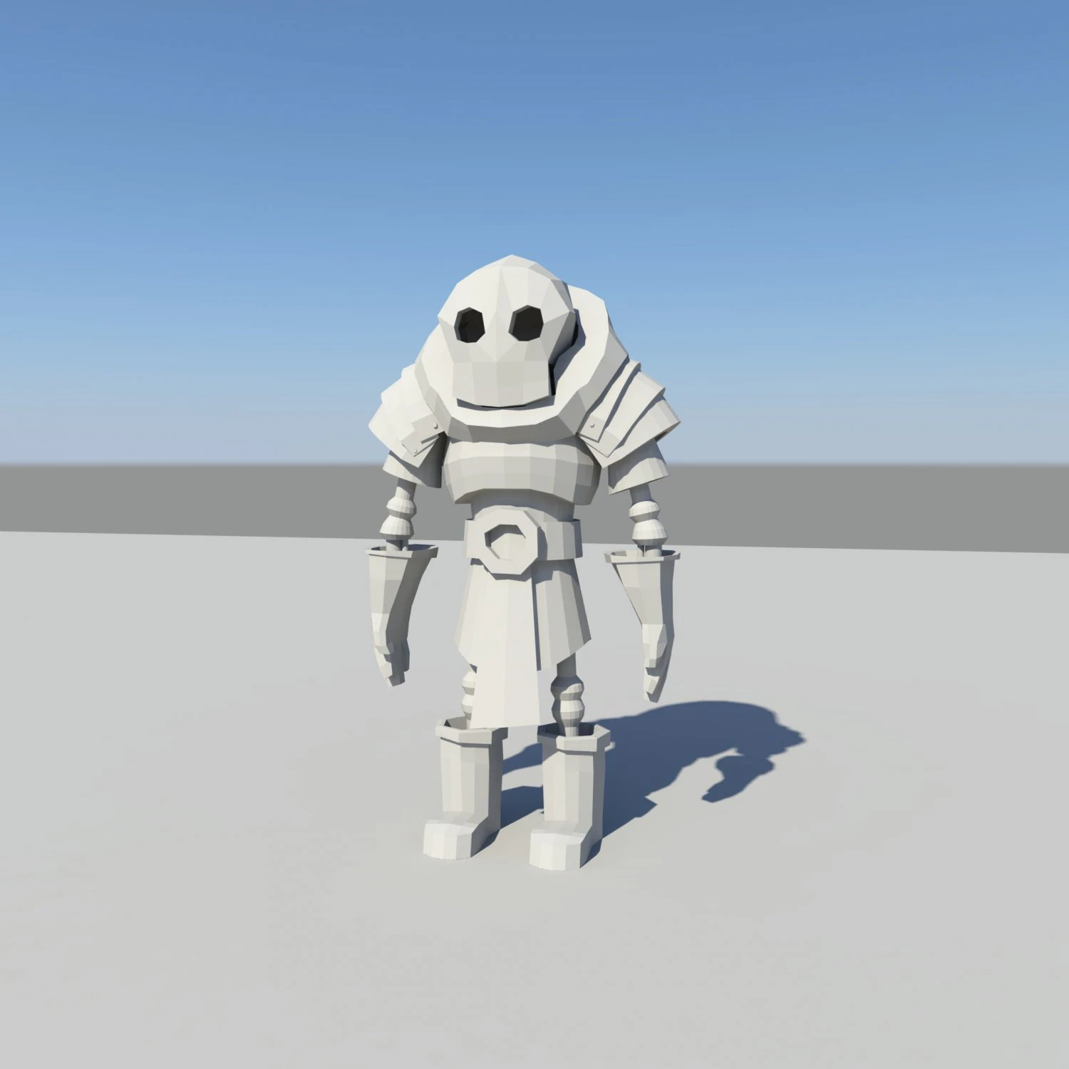 lowpoly skull warrior 3D Model .c4d .max .obj .3ds .fbx .stl .blend