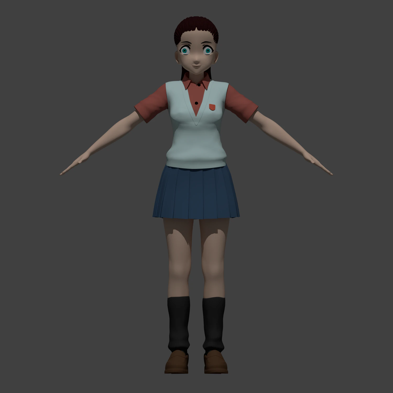 anime school girl 3D Model .c4d .max .obj .3ds .fbx .stl .blend 