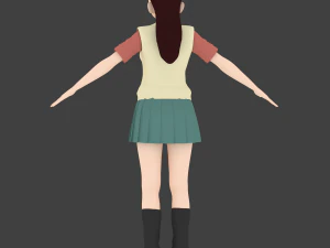anime school girl 3D Model