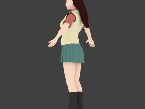 anime school girl 3D Model