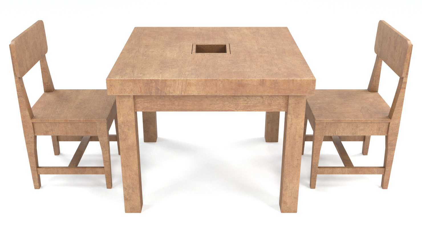 meja makan Model 3D .c4d .max .obj .3ds .fbx .stl .blend 