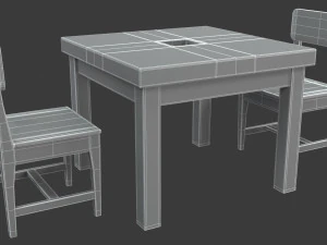 meja makan Model 3D
