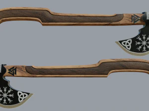 machado viking alto poli pbr Modelo 3D