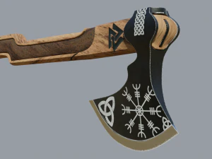 machado viking alto poli pbr Modelo 3D