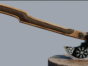 machado viking alto poli pbr Modelo 3D