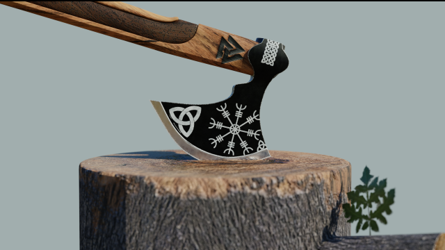 viking ax high poly pbr 3D Model .c4d .max .obj .3ds .fbx .stl .blend 