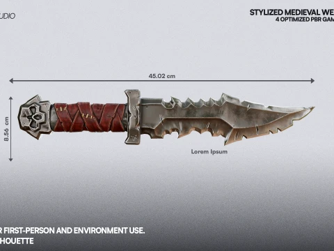 Stylized Medieval Weapons Pack 3D Model