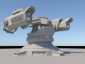 Low Poly Sci Fi Missile Rocket Turret 3D Model