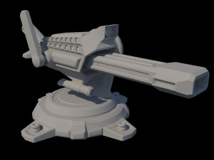 Low Poly Sci-Fi Ground Small Laser Turret 3D-Modell