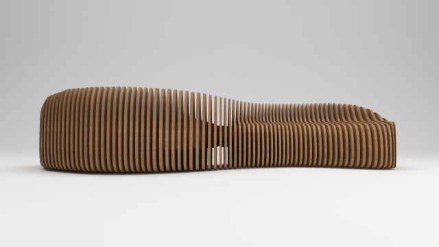 parametric wooden bench Model 3D .c4d .max .obj .3ds .fbx .stl .blend 