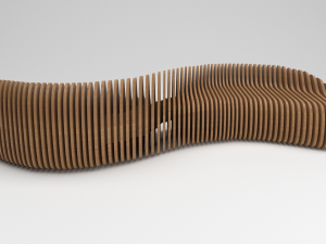 parametric wooden bench Model 3D