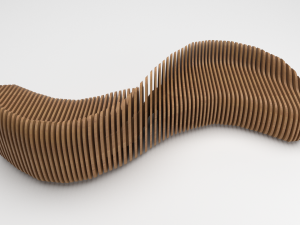 parametric wooden bench Model 3D