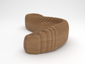 parametric wooden bench Model 3D