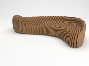 parametric wooden bench Model 3D