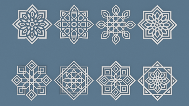 collection of arabic ornaments Modelo 3D .c4d .max .obj .3ds .fbx .stl .blend 