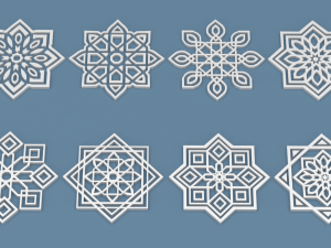 collection of arabic ornaments Modelo 3D