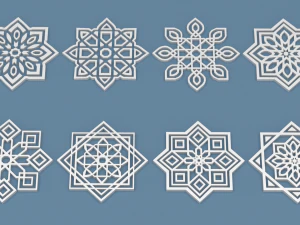 cole&ccedil;&atilde;o de ornamentos &aacute;rabes Modelo 3D