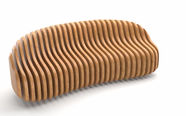 parametric wooden bench 3D Модель .c4d .max .obj .3ds .fbx .stl .blend 