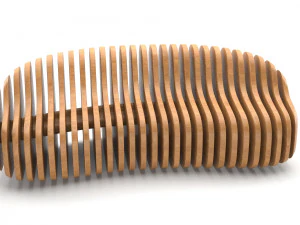 banco de madera param&eacute;trico Modelo 3D