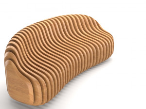 parametric wooden bench 3D Модель
