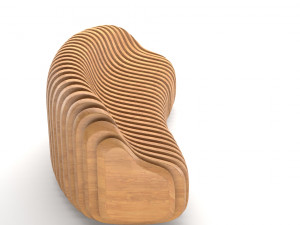 parametric wooden bench 3D Модель