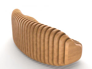 banco de madera param&eacute;trico Modelo 3D