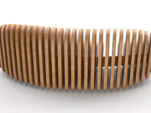 banco de madera param&eacute;trico Modelo 3D